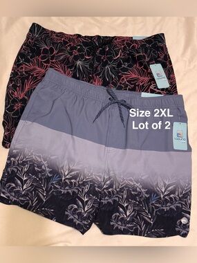 Laguna Men's Swim Trunks, 7" Inseam, 2XL, Lot of 2